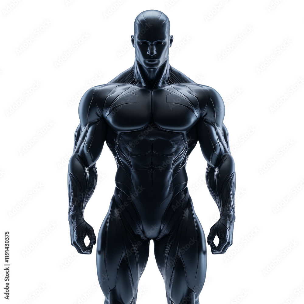 Black Silhouette of Human Figure Muscles Isolated on Transparent Background Black Silhouette of Human Figure Muscles Isolated on Transparent Background