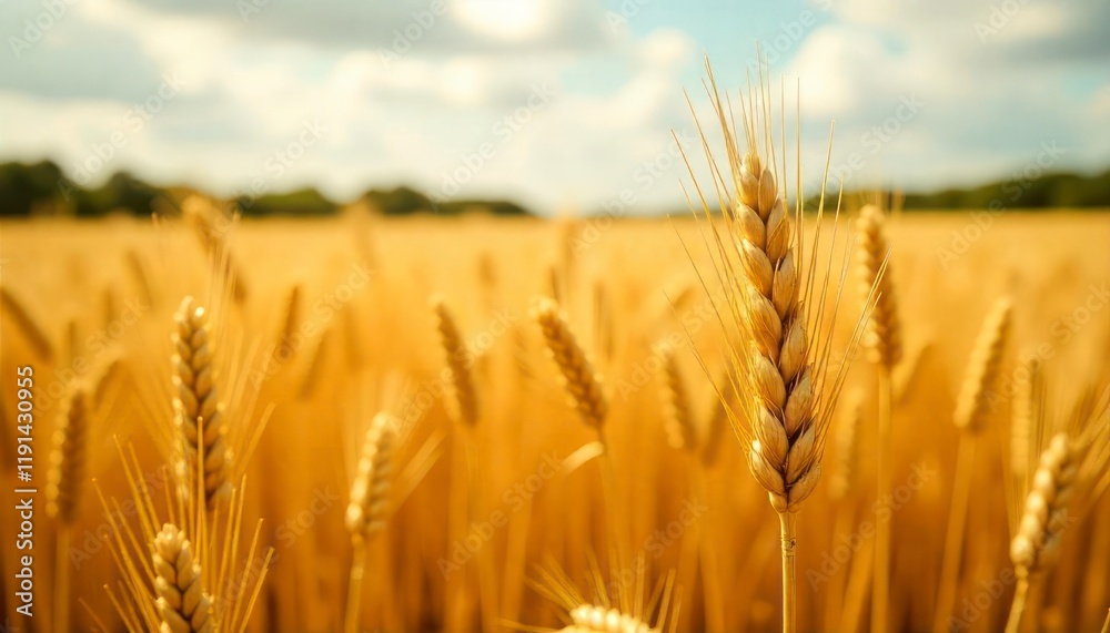 Fototapeta premium wheat field at sunset