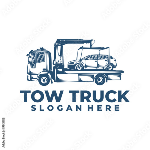 Tow Truck design vector illustration. Tow Truck logo concept template