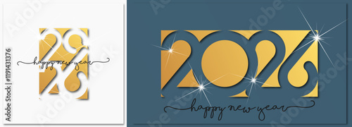 Happy new year - best wishes 2026 with colorful number. Perfect vector for poster banner greeting and new year 2026 celebration.