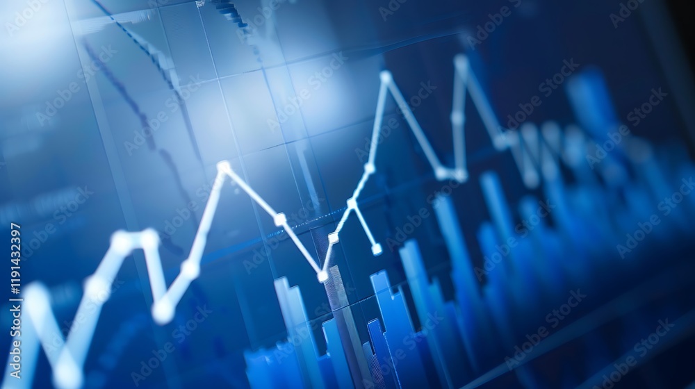 Obraz premium market graph on the screen