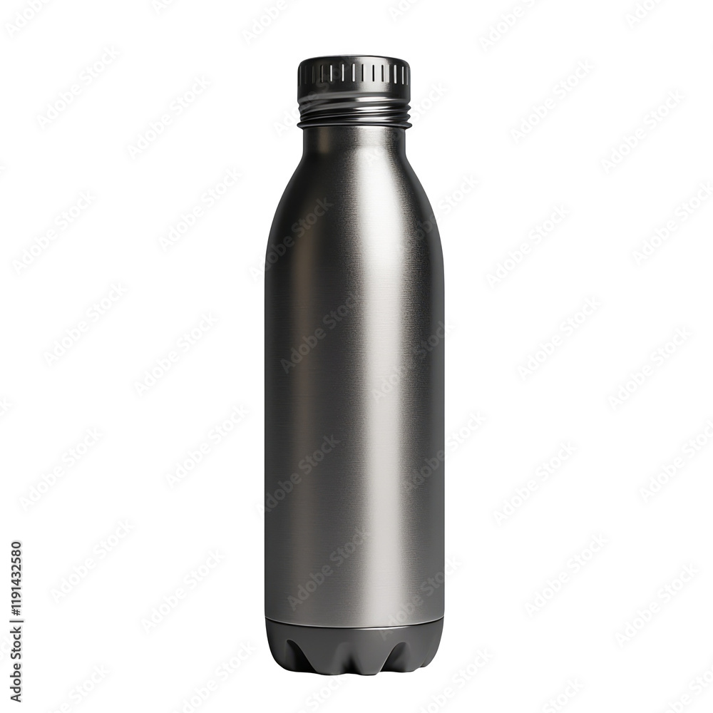 Isolated Metallic Water Bottle on Transparent Background for Product Display Isolated Metallic Water Bottle on Transparent Background for Product Display