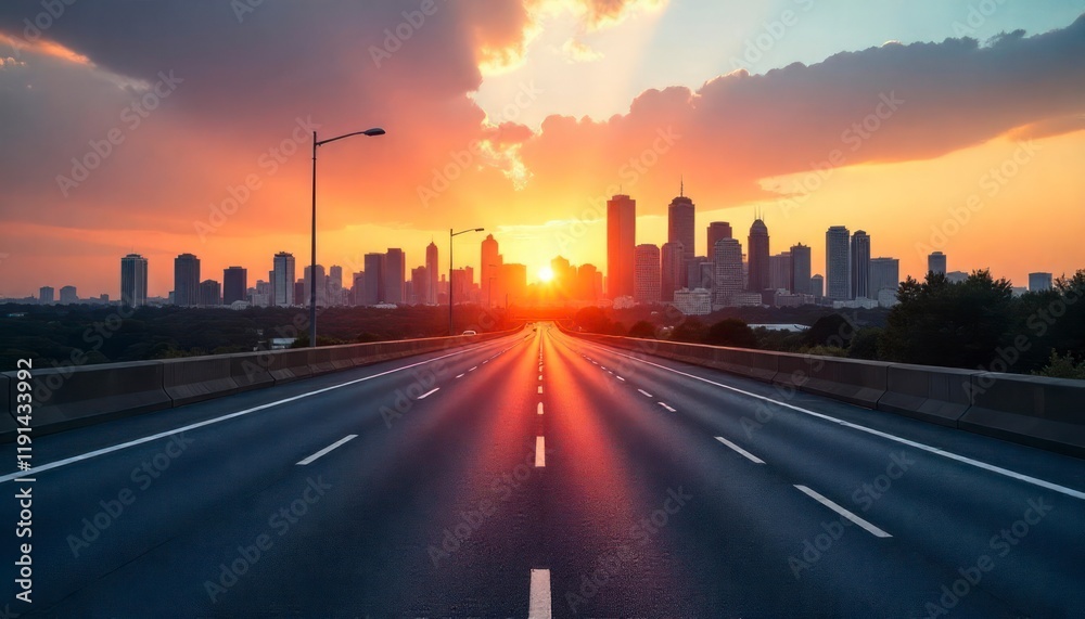 Obraz premium sunset over the city