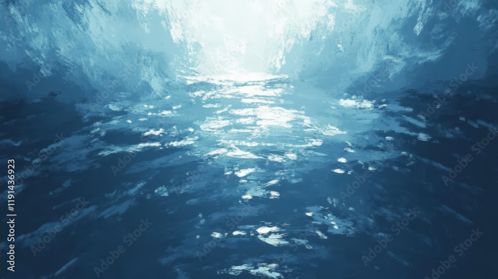 Abstract Blue Water Depth Impressionistic Painting Abstract Blue Water Depth Impressionistic Painting