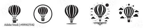 vector collection of air balloon silhouettes