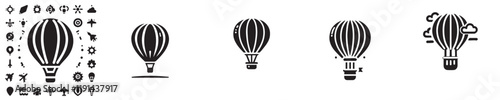 vector collection of air balloon silhouettes