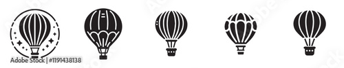 vector collection of air balloon silhouettes