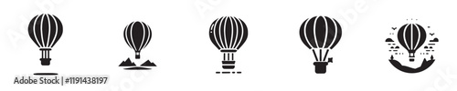 vector collection of air balloon silhouettes