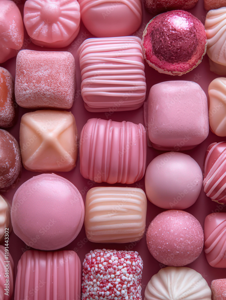 Obraz premium Exquisite Assortment of Gourmet Chocolate Truffles, Valentine's Day Candy, Valentine's Day Card, Valentine's day Background