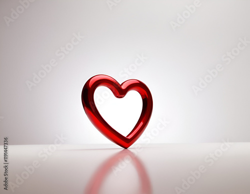 red heart on a white background