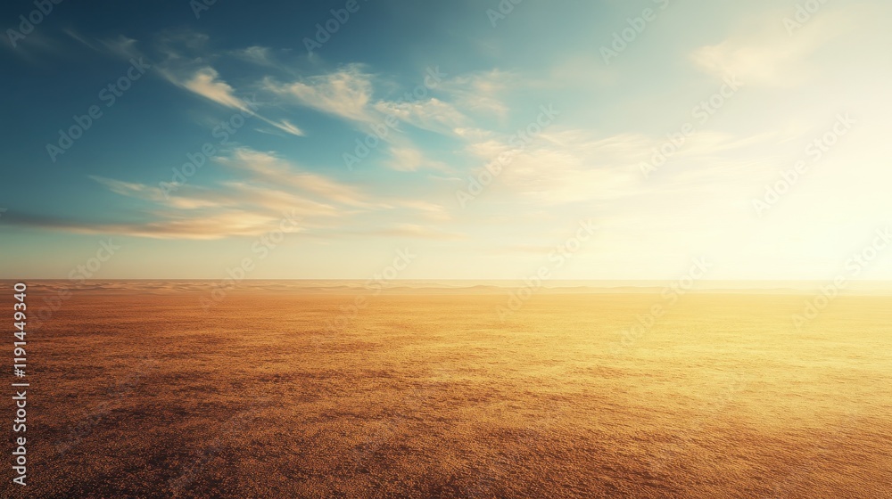 Expansive Desert Landscape Under a Cloudy Sky Expansive Desert Landscape Under a Cloudy Sky