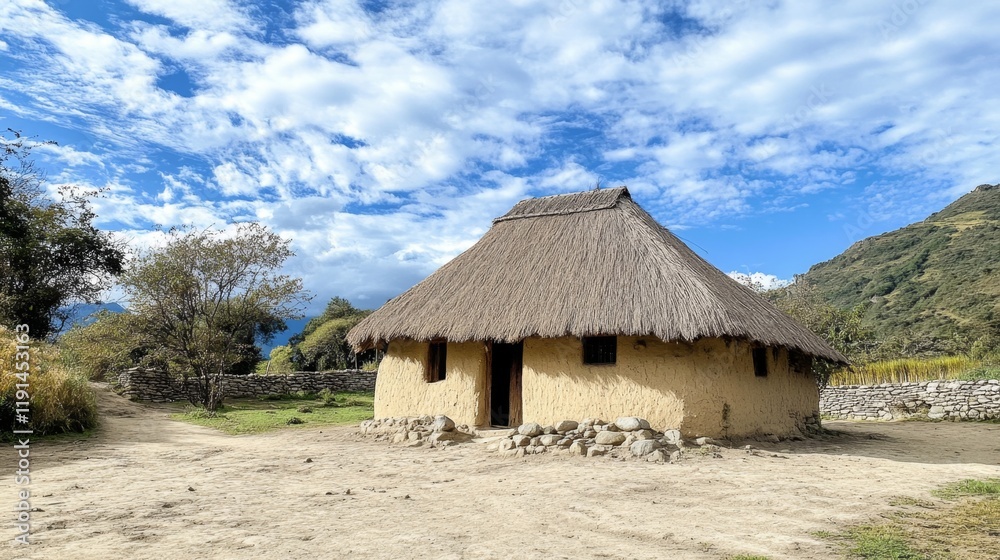 Ancient Mud Hut in the Andes Mountains Ancient Mud Hut in the Andes Mountains
