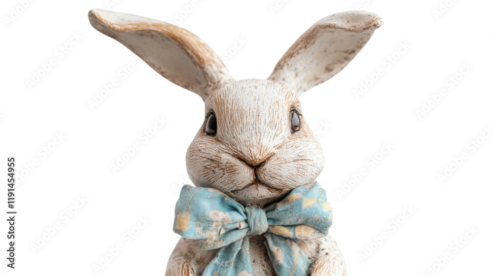 Obraz premium Ceramic Easter bunny figurine transparent background