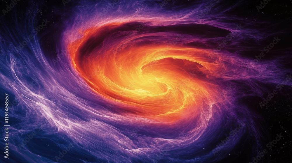 Colorful cosmic energy swirls and creates a mesmerizing vortex, resembling a fiery tornado in the vast expanse of space, with stars scattered in the background, creating a stunning visual spectacle Colorful cosmic energy swirls and creates a mesmerizing vortex, resembling a fiery tornado in the vast expanse of space, with stars scattered in the background, creating a stunning visual spectacle
