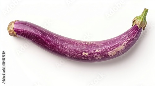 Wallpaper Mural Curved Fresh Eggplant Lying on White Background Torontodigital.ca