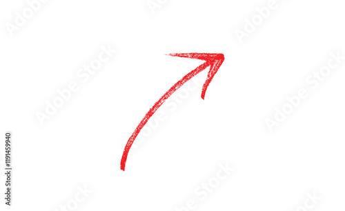 Hand-Drawn Red Arrow Sketch on White Background