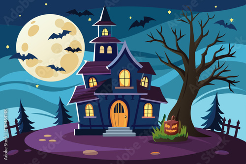 halloween night landscape photo