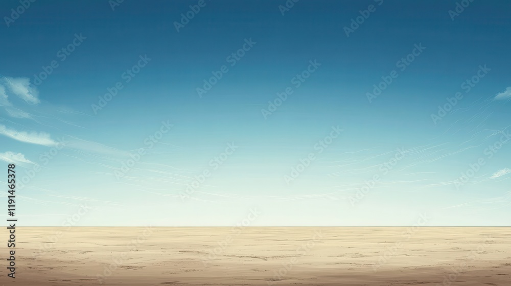 Obraz premium Expansive Desert Landscape Under a Clear Blue Sky