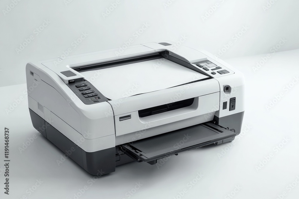Compact design printer features sleek lines and modern functiona Compact design printer features sleek lines and modern functiona