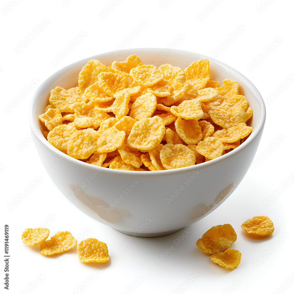 Wholesome Breakfast Bowl of Crunchy Cornflakes with Milk and Fresh Ingredients Wholesome Breakfast Bowl of Crunchy Cornflakes with Milk and Fresh Ingredients