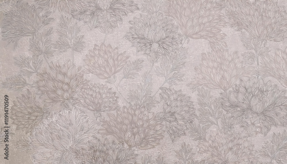 subtle beige floral texture with embossed chrysanthemum and fern patterns, perfect for elegant interior design or wallpaper decor
subtle beige floral texture with embossed chrysanthemum and fern patterns, perfect for elegant interior design or wallpaper decor