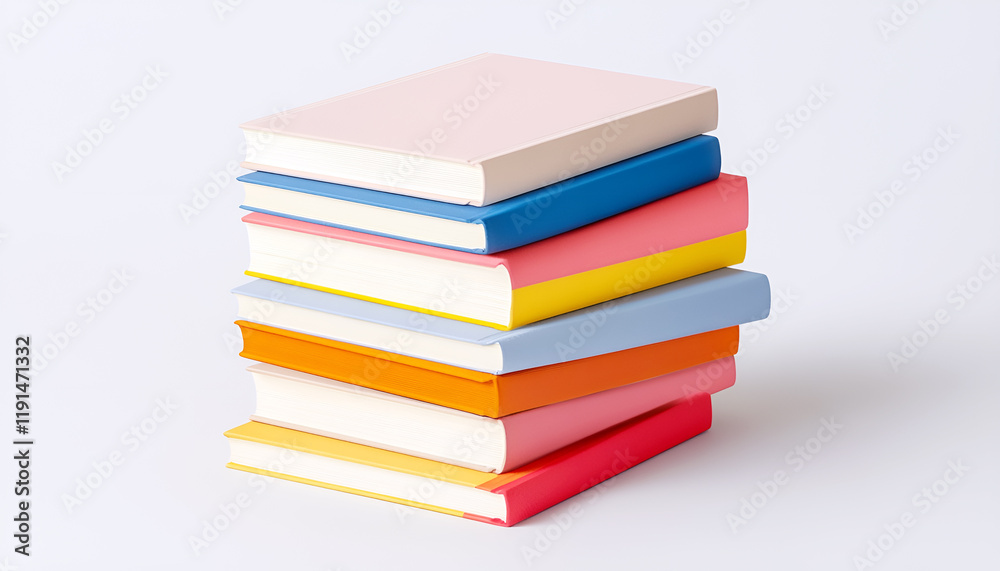 Stack of colorful books isolated on white Stack of colorful books isolated on white