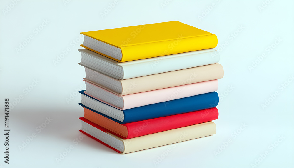Stack of colorful books isolated on white Stack of colorful books isolated on white