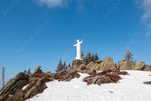 Εκτύπωση καμβά Christ the redeemer statue on Gleinalpe in Styria, Austria, Europe