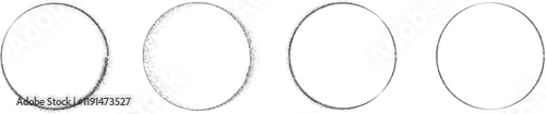 Round brushes pack .Grunge circle brushes. Vector brush Stroke. Distressed banner. Black circles with rough edges. paintbrush collection .Gradient paintbrush . Circular marks . Grunge textured circles