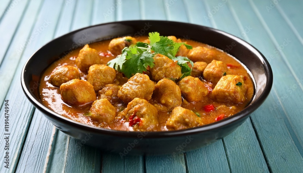Generated image Soya chunks curry or meal maker curry is a delicious Indian dish made with soy nuggets Generated image Soya chunks curry or meal maker curry is a delicious Indian dish made with soy nuggets