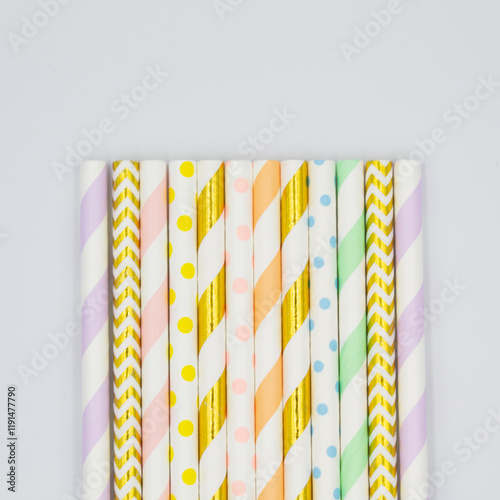 Pastel Paper Drinking Straws
