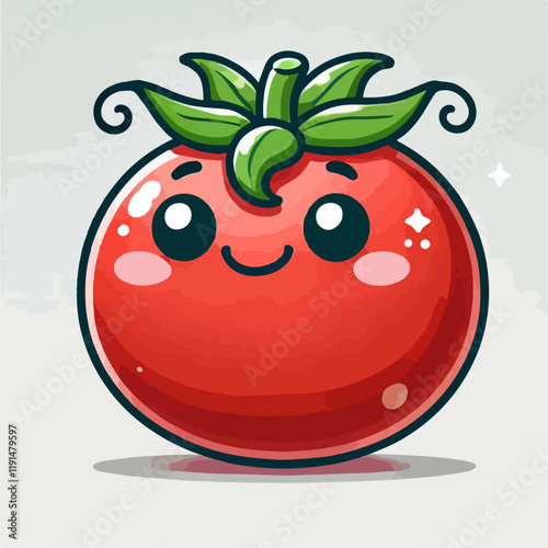 cartoon tomato vegetable vector illustration