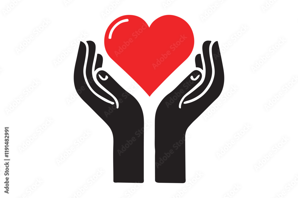 Heart in hands icon Heart in hands icon