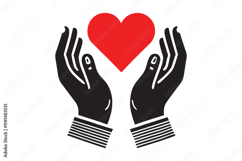 Obraz premium Heart in hands icon