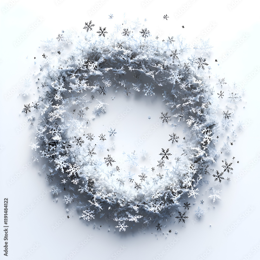 Obraz premium Winter Snow Wreath Decoration for a Cozy Holiday Celebration