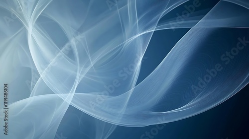 Abstract Blue Swirling Light Wave Design