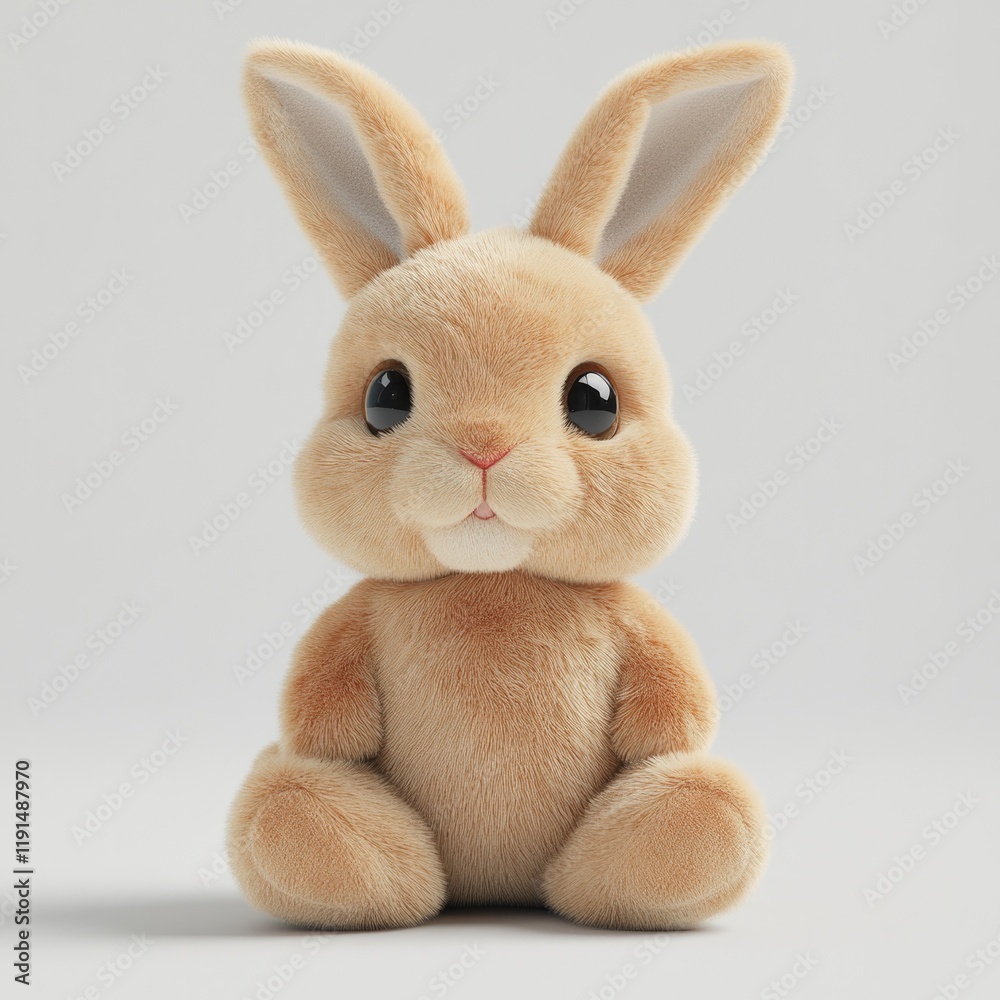 Fototapeta premium Soft, adorable bunny plush with large expressive eyes and gentle