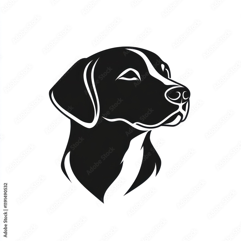 Fototapeta premium Dog's profile with white background