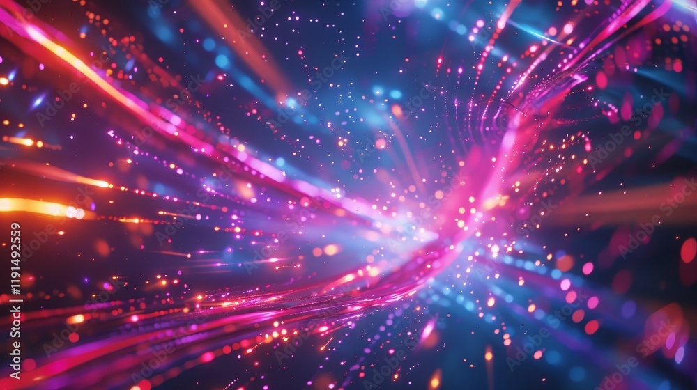 Vibrant display of solar activity high energy particles streaming from the sun towards earth Vibrant display of solar activity high energy particles streaming from the sun towards earth