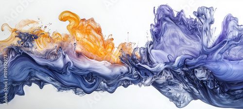 abstract colorful ink brush strokes.