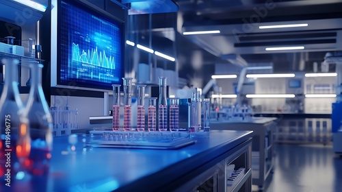 Wallpaper Mural Futuristic laboratory with advanced scientific equipment and glowing screens Torontodigital.ca