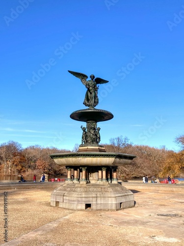 Bethesda Fountain in Central Park, New York. photo