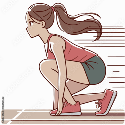 illustration of a runner in a squat position