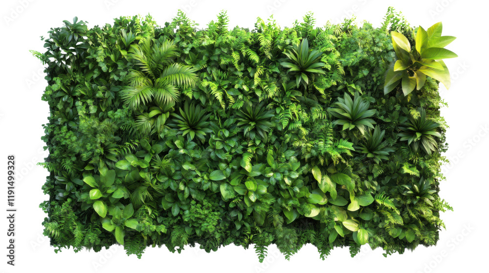 Obraz premium Green plant wall panel transparent background