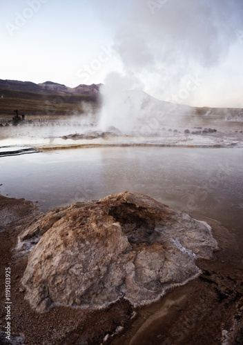 Entorno de los géiseres del Tatio, en chile photo