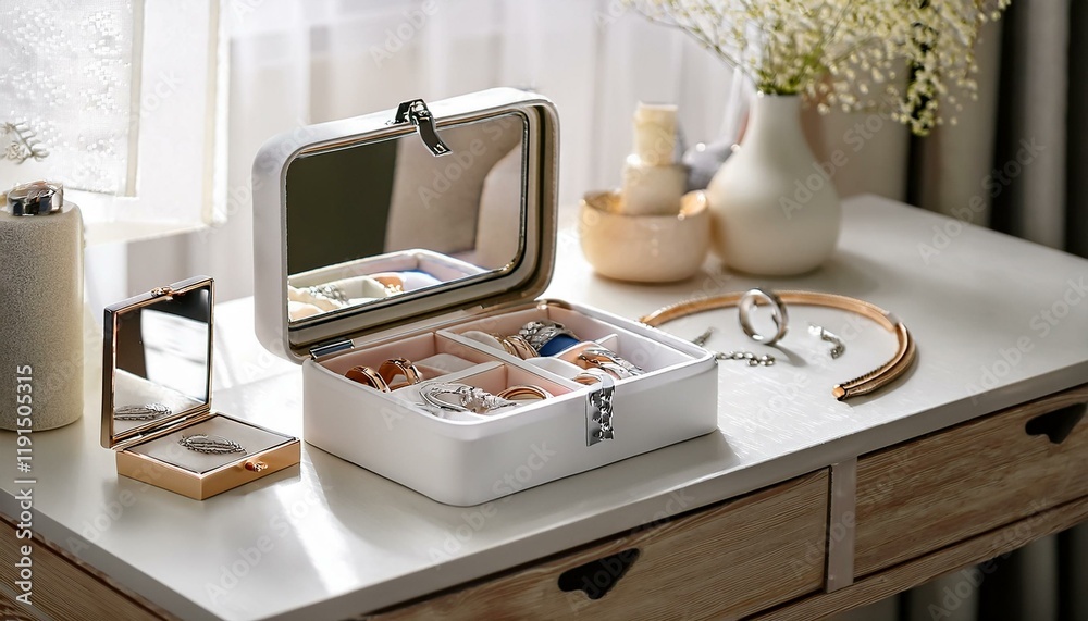custom made wallpaper toronto digitalGenerated image opened jewelry and beauty accessories women wear organizer box or travel container