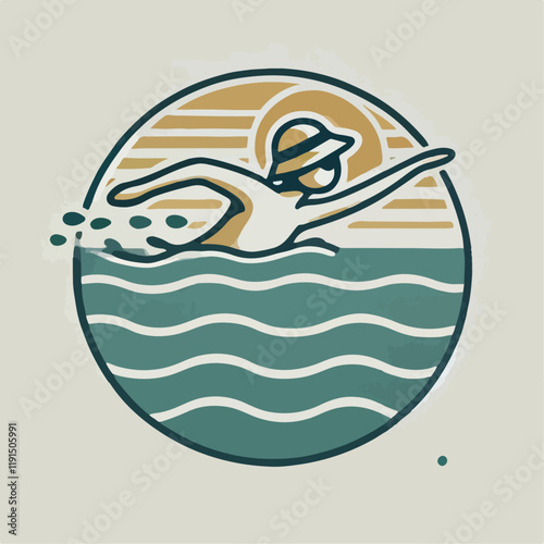 vector illustration of a person swimming