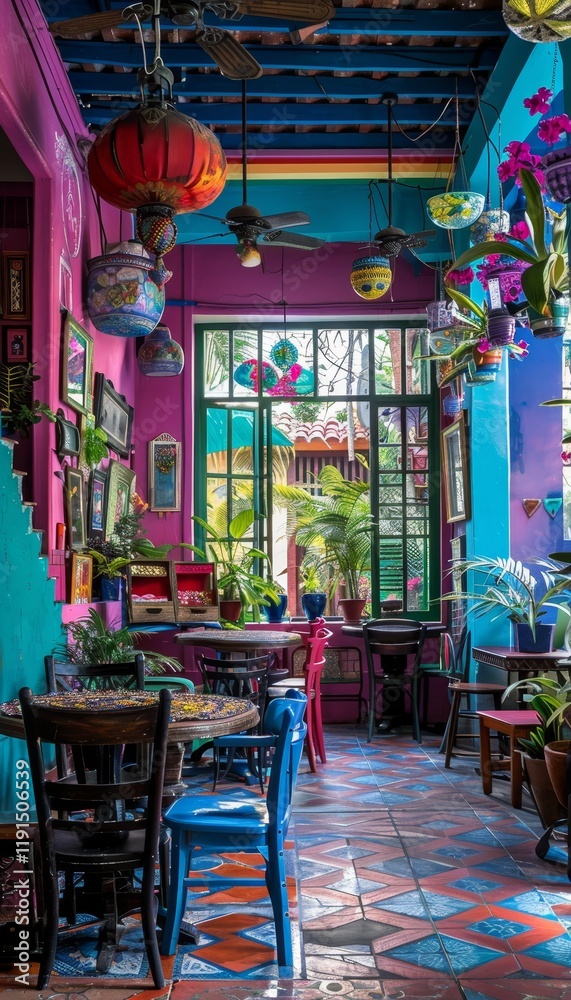 Obraz premium Vibrant photography spot with versatile model spaces under bright natural light and rich colors