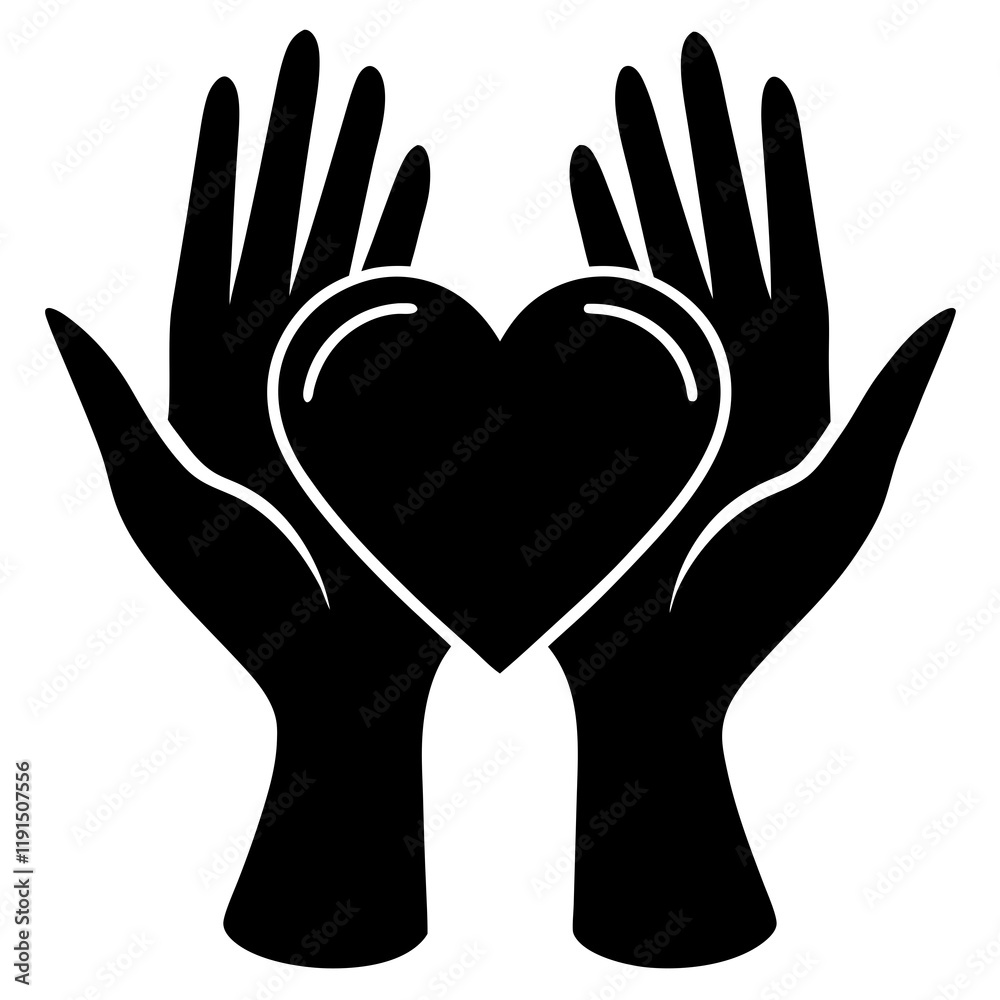 Obraz premium heart in hands vector