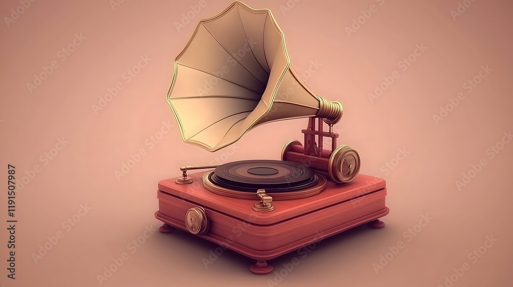 Antique Record Player with Horn Speaker Antique Record Player with Horn Speaker